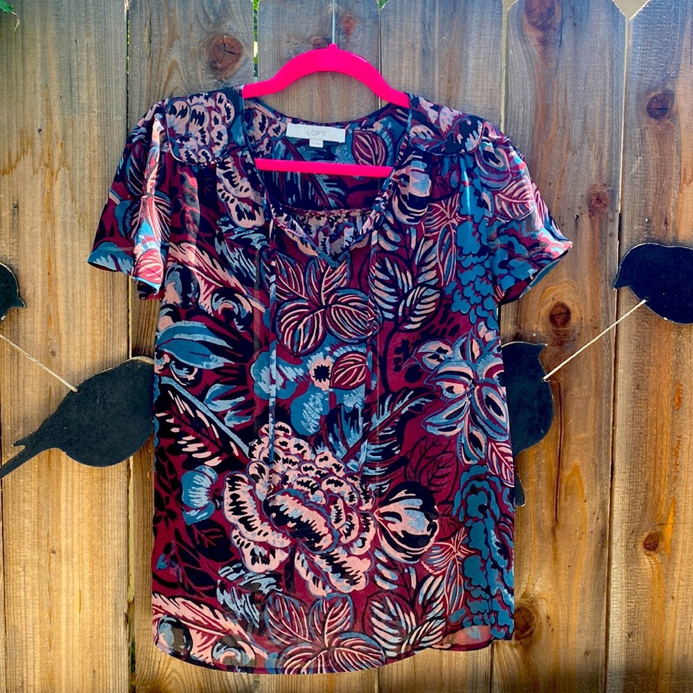 LOFT XS semi sheer top